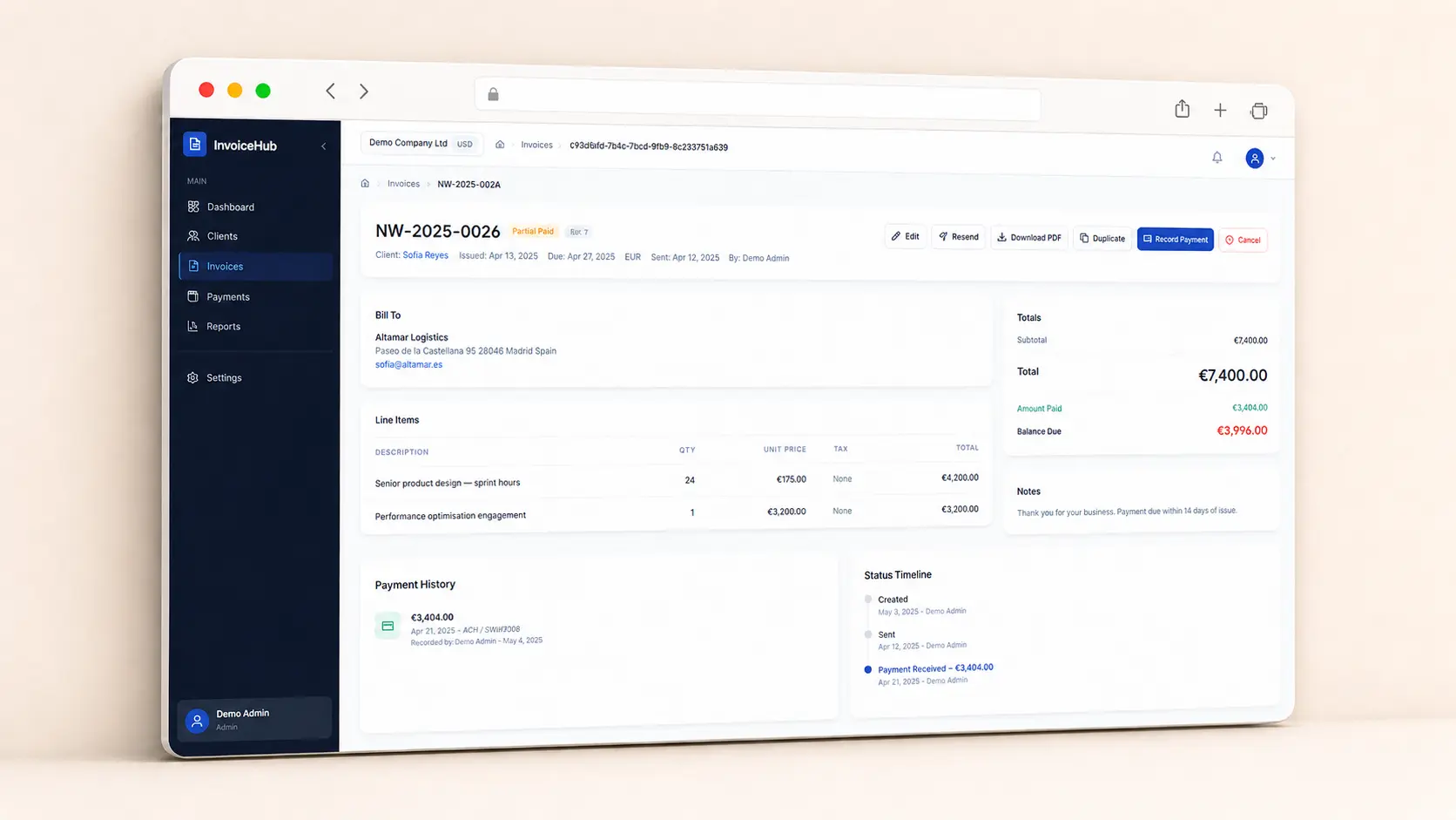 InvoiceHub Project